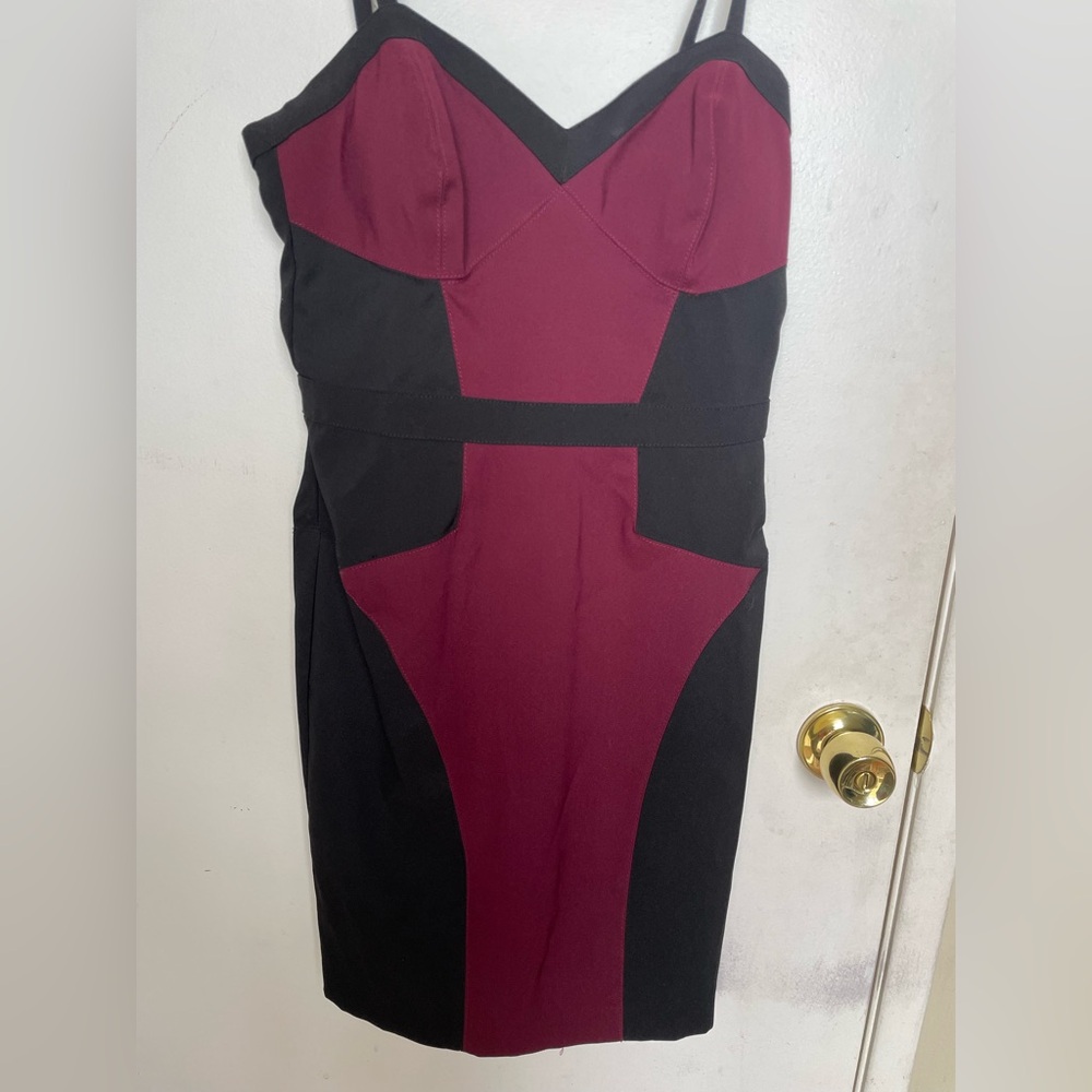 XOXO Burgundy and Black Mini Dress